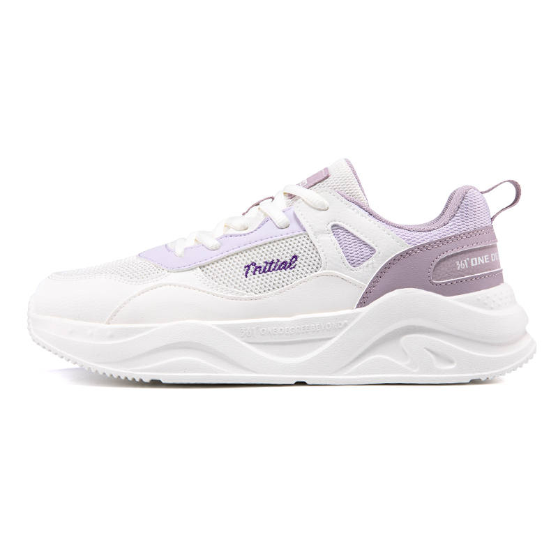 361° Cushioning Slip Resistant Cushioning Slip Resistant Low top Casual Running Shoes Women's White Purple