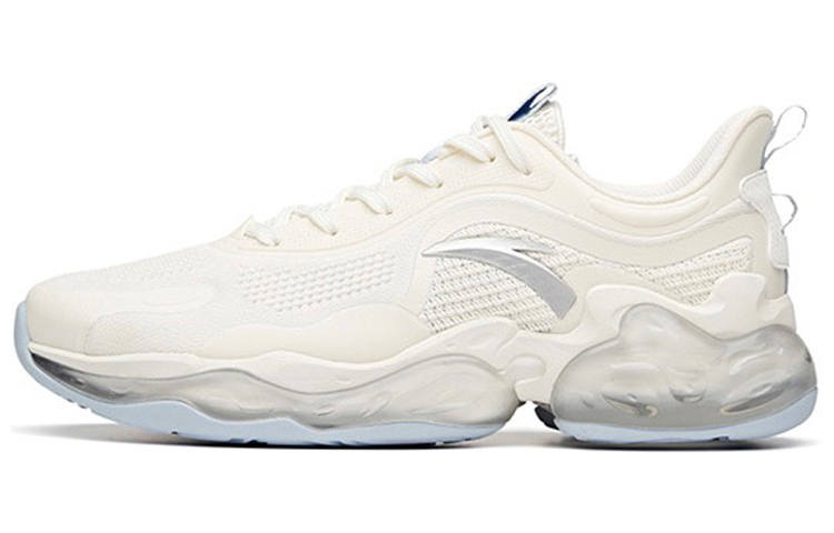 Anta Slip Resistant Abrasion Resistant Slip Resistant Abrasion Resistant Low top Running Shoes Men's Ivory White