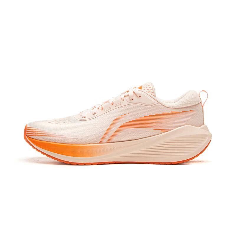 Li-Ning Li Ning Slip Resistant Abrasion Resistant Low top Casual Running Shoes Women's Beige Orange