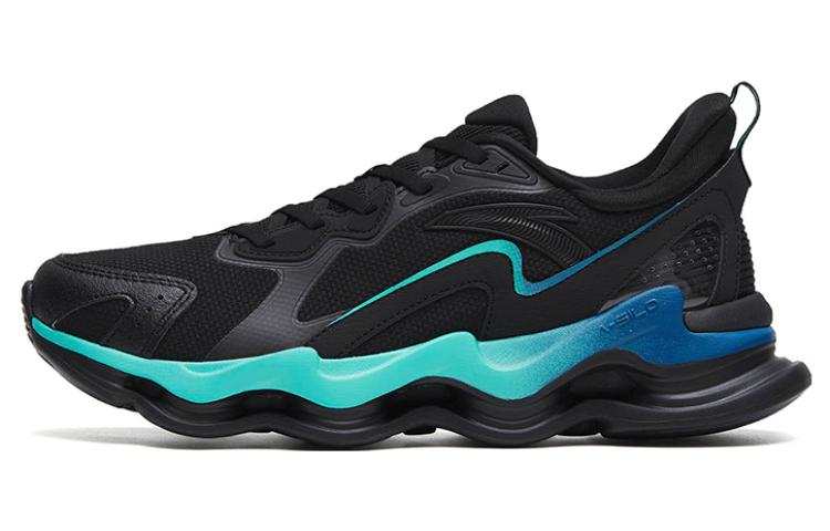 Anta Versatile Cushioning Slip Resistant Abrasion Resistant Low top Running Shoes Men's Black Green