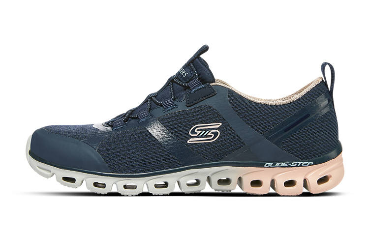 Skechers Glide Step Fabric Sports Breathable And Wear resistant Low top Casual Shoes Women's Marine Blue