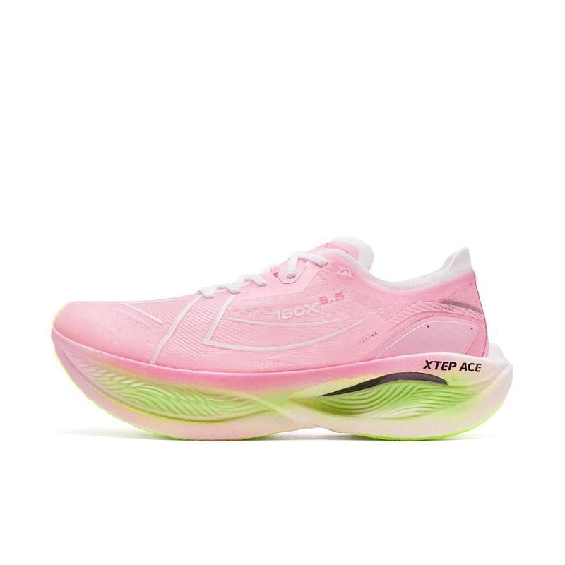 XTEP 160X 3.5PRO Low top Carbon Plate Marathon Training Race Running Shoes Men's Pink White