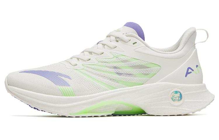 Anta MACH 3.0 Cushioning Abrasion Resistant Lightweight Low top Running Shoes Women's White Purple Green