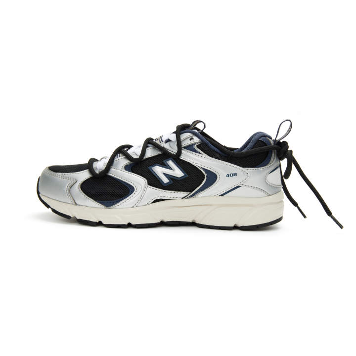 New Balance New Balance 408 Textile, Leather Breathable And Slip Resistant Low top Running Shoes Unisex Black Silver