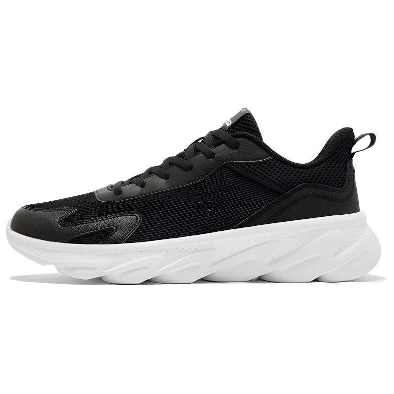 361° Mesh, Synthetic Leather Slip Resistant, Breathable, Lightweight Low top Casual Running Shoes Men's Black White