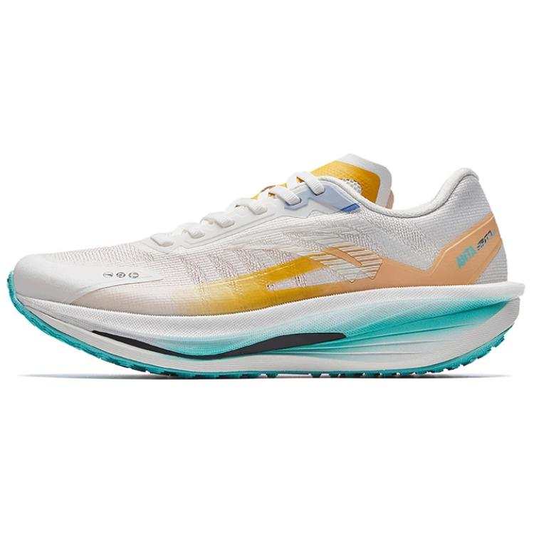 Anta Rocket 6.0 Pro Fabric Low top EVA Midsole Training Racing Running Shoes Women's White Yellow
