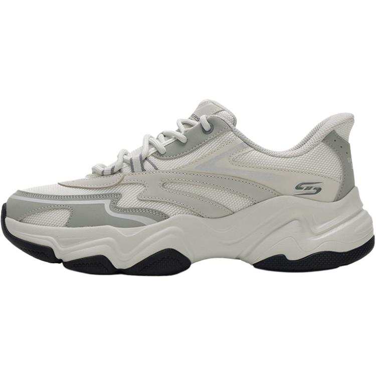Skechers BOBS Sport Slip Resistant, Abrasion Resistant, Breathable Low top Running Shoes Men's Gray White