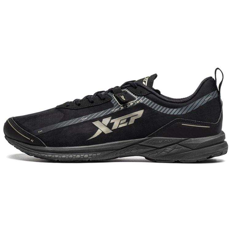 XTEP Race 160 Cushioned Anti Slip Wear Resistant Breathable Lightweight Low Top Running Shoes Men's Black Gold