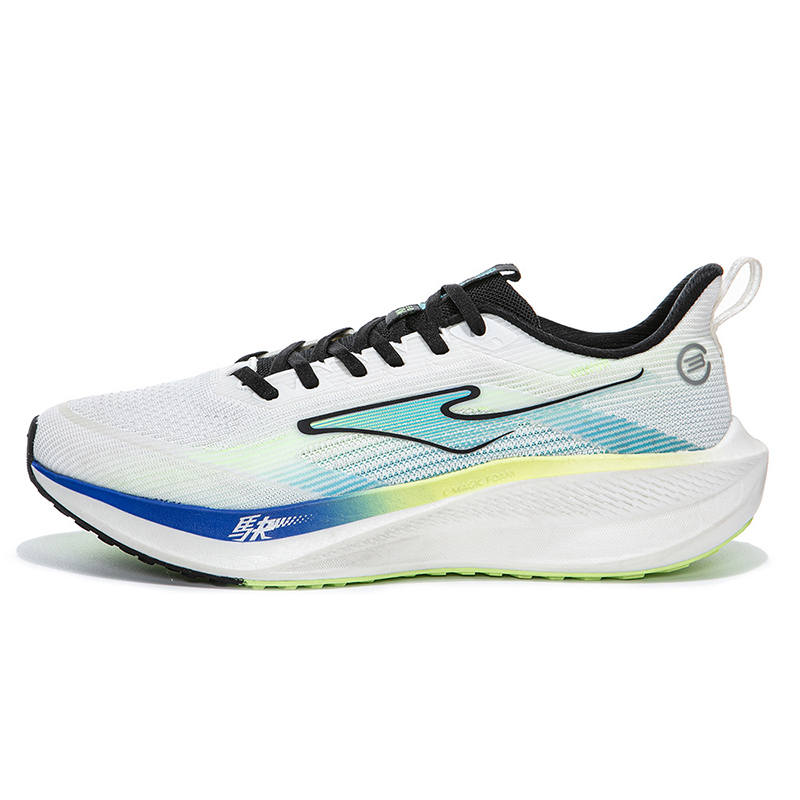 Erke Cushioning Slip Resistant Abrasion Resistant Breathable Lightweight Low top Running Shoes Men's White Blue