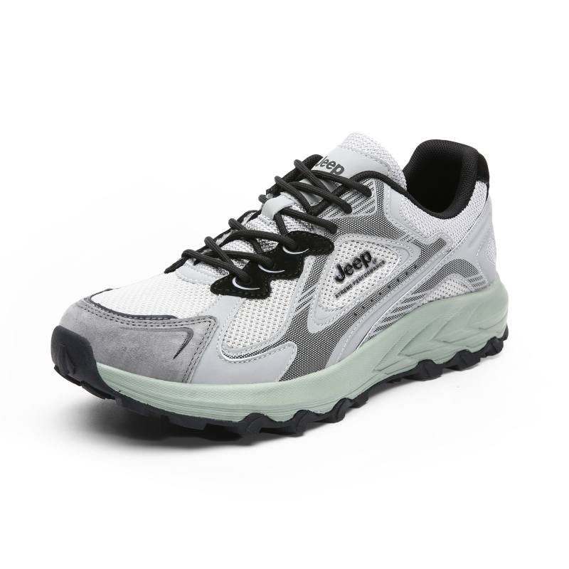 Jeep Textile, Synthetic Leather Cushioning Abrasion Resistant Height Increasing Low top Casual Running Shoes Unisex
