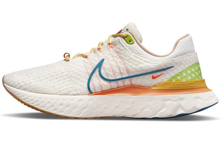 Nike Nike React Infinity Run Flyknit 3 Fabric Abrasion Resistant Breathable Low top Casual Running Shoes Men's Sail White