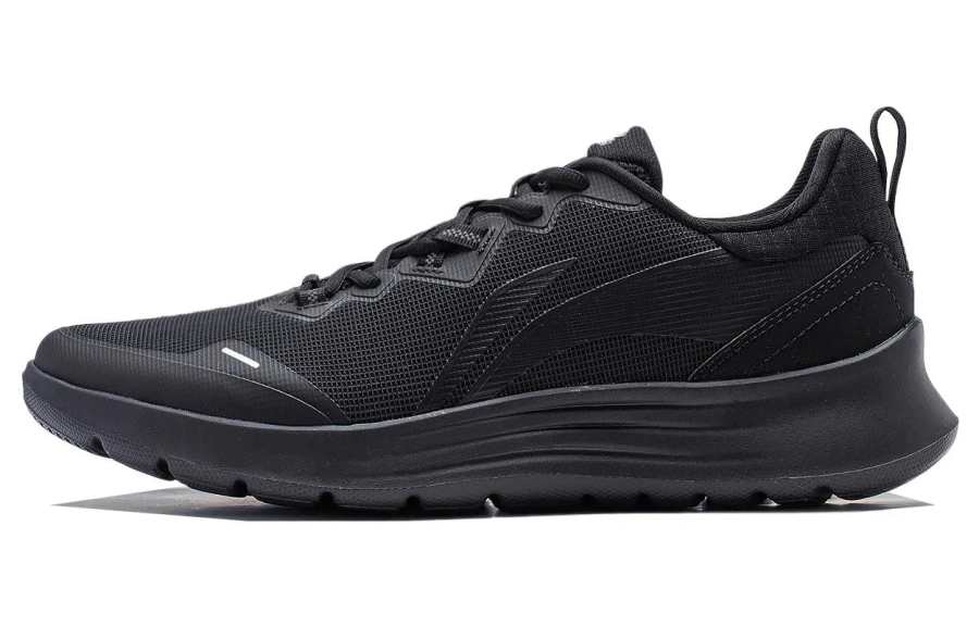 Li-Ning Li Ning Light Feather Comfortable Textile, TPU Slip Resistant Abrasion Resistant Low top Running Shoes Men's Black