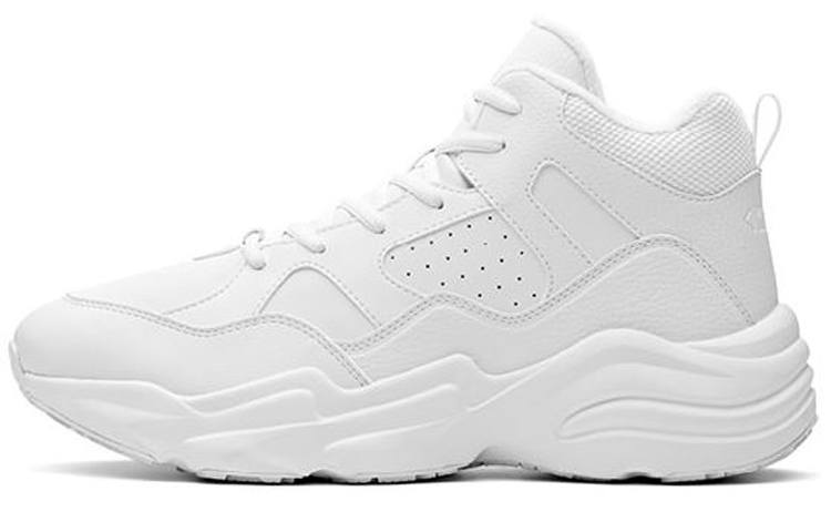 Anta Fleece lined Cushioning Thermal Mid top Running Shoes Men's Pure White