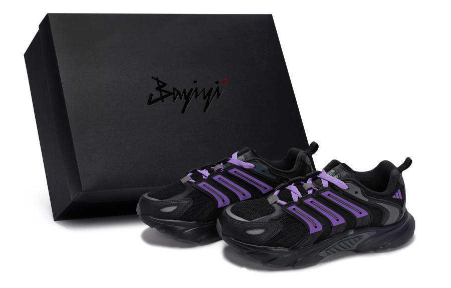 Adidas Adidas CLIMACOOL BOUNCE Slip Resistant Abrasion Resistant Low top Running Shoes Unisex Black Purple