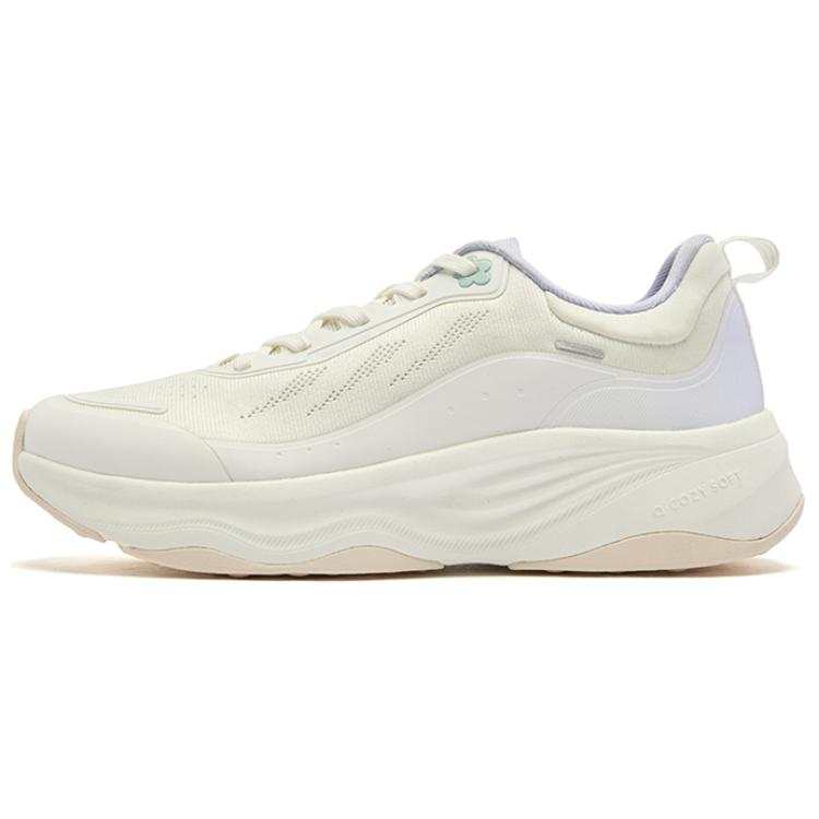 QIAODAN Practicable Cushioning Rebound Low top Training Running Shoes Women's White Purple