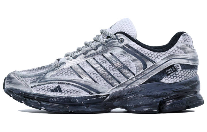 Adidas Adidas Spiritain 2000 PU, Textile, Synthetic Leather Low top Running Shoes Unisex Silver Gray