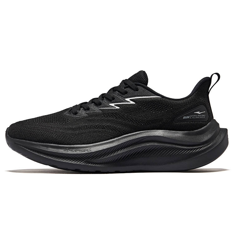 Erke Wind Flight 3.0 Cushioning Rebound Breathable Low top Casual City Commuting Sprint Running Shoes Men's Jet Black
