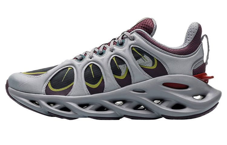 Li-Ning Li Ning Curved ACE Cushioning Breathable Cushioning Breathable Low top Running Shoes Women's Gray Purple