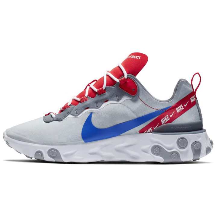 Nike Nike React Element 55 Wolf Grey Game Royal Habanero Red