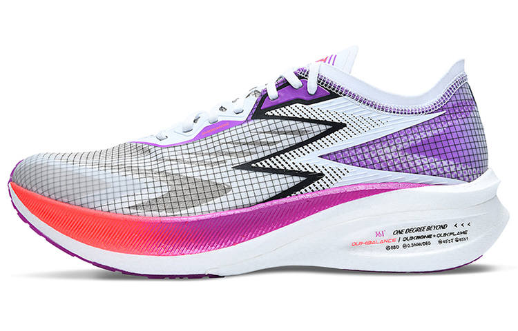 361° Feiran 1 Cushioning Slip Resistant Abrasion Resistant Breathable Low top Running Shoes Men's White Purple