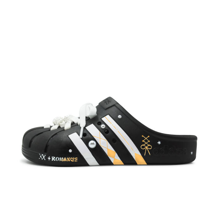 Adidas Adidas ADILETTE CLOGS Closed Toe Slippers Unisex Black White Orange