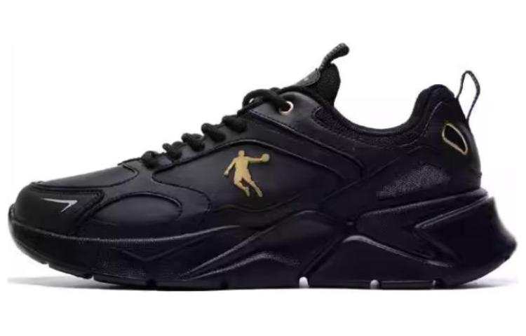 QIAODAN Versatile Cushioning Abrasion Resistant Cushioning, Wear Resistant Low top Running Shoes Men's Black Gold