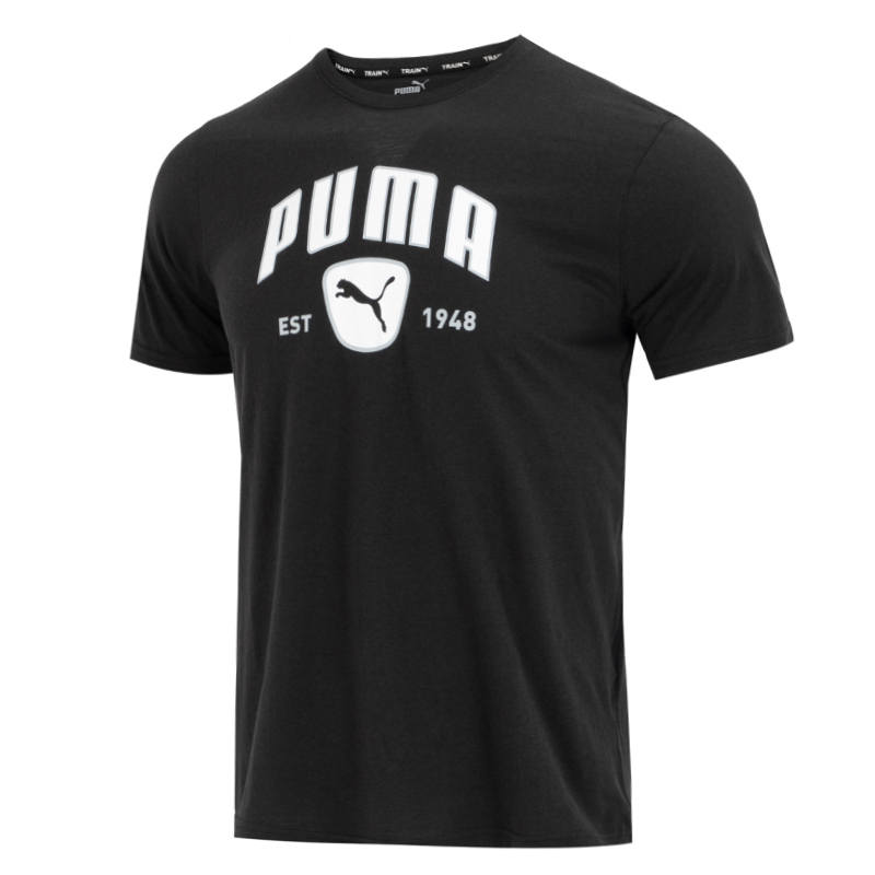 PUMA EVOSTRIPE T Shirts Men's Black Crew Neck Moderate