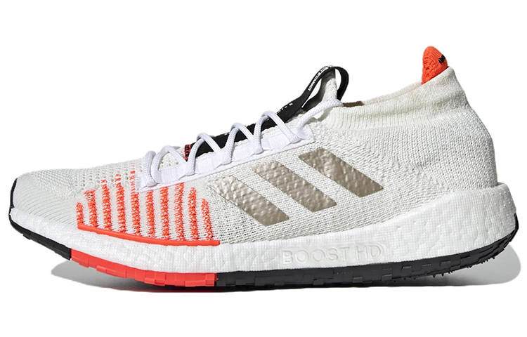 Adidas Adidas PulseBOOST HD Abrasion Resistant Cushioning Low top Running Shoes Men's White Red