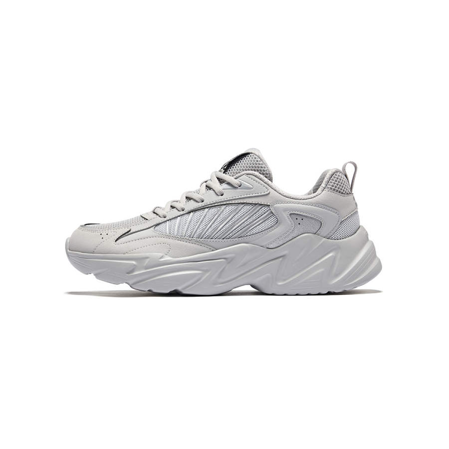 Erke Cushioning Slip Resistant Abrasion Resistant Low top Casual Shoes Men's Gray Silver