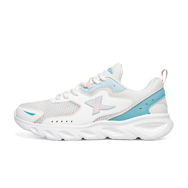 XTEP Cushioning Lightweight Slip Resistant Low top Casual Running Shoes Women's White Gray Blue