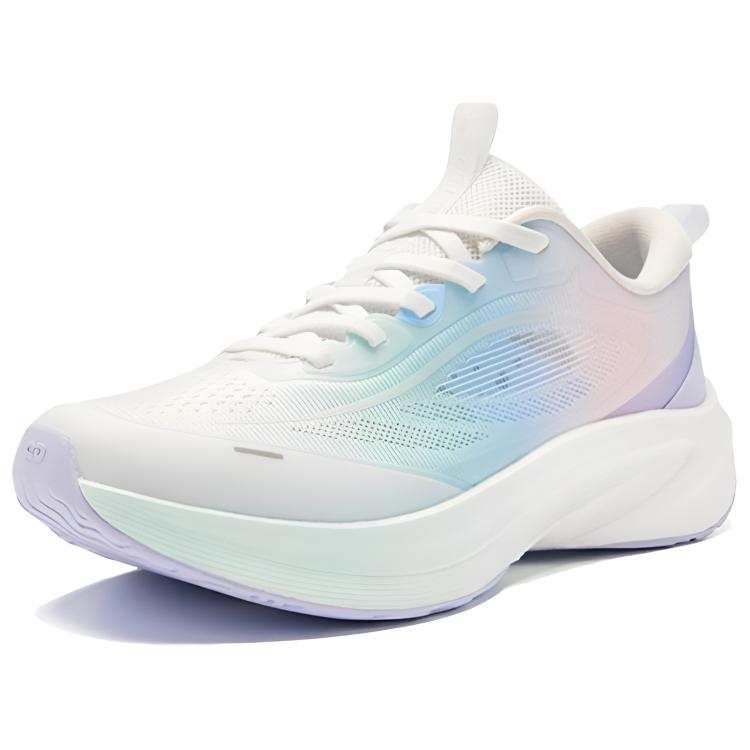 QIAODAN Cushioning Rebound Low top Casual Running Shoes Women's White Blue Purple