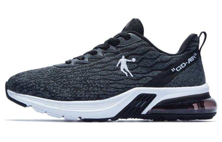 QIAODAN Comfortable Fabric Low top Casual Running Shoes Men's Black Gray