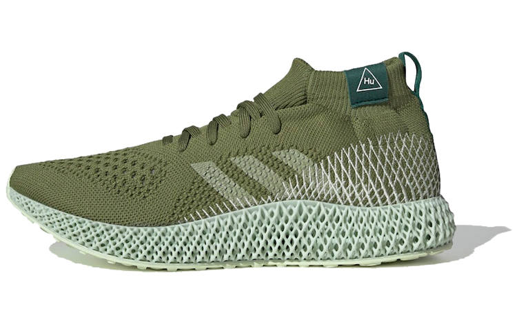Adidas Adidas Fabric Slip Resistant Lightweight Non slip Lightweight Mid top Running Shoes Unisex Olive Green