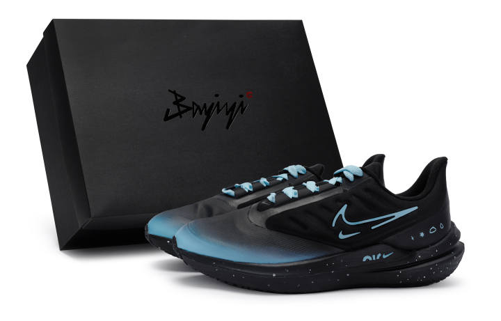 Nike Nike Zoom Winflo 9 Slip Resistant Slip Resistant Low top Casual Running Shoes Men's Black Blue