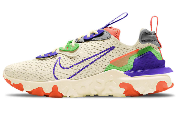 Nike Nike React Vision Comfortable Textile, Synthetic Leather Cushioning Slip Resistant Abrasion Resistant Low top