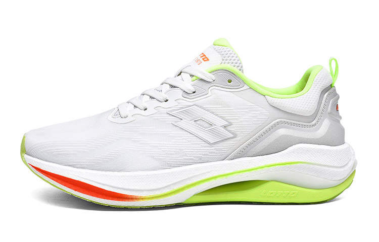LOTTO Running Shoes Men's Low Top Black/White Neon Green/Orange Red/Red