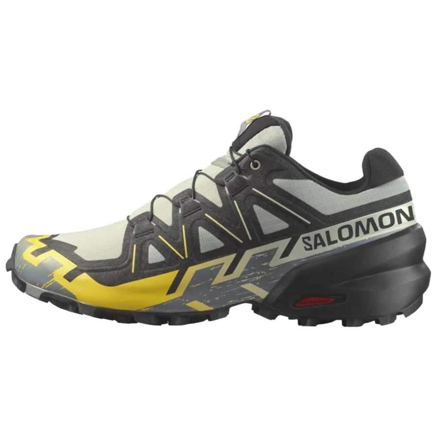 SALOMON Speedcross 6 Trail Running Shoes Men's Black Gray Yellow
