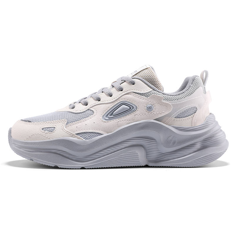 361° Cushioning Coverage Lightweight Low top Casual Running Shoes Women's Beige Gray