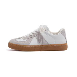DD&OO German Army Trainers Microfiber Leather Low top Skateboard Shoes Women's Beige