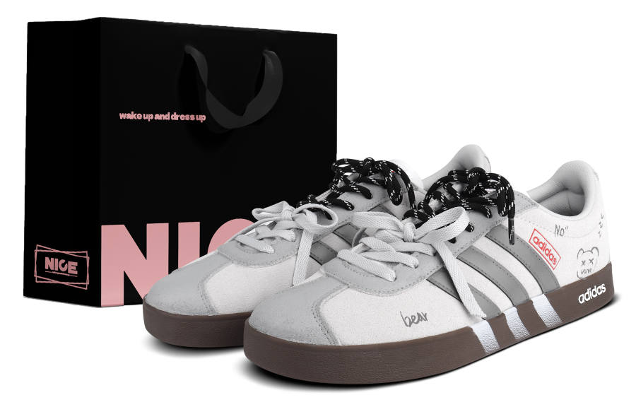 Adidas Adidas VL COURT 2.0 Abrasion Resistant Lightweight Wear resistant And Lightweight Low top German Army Trainers Unisex