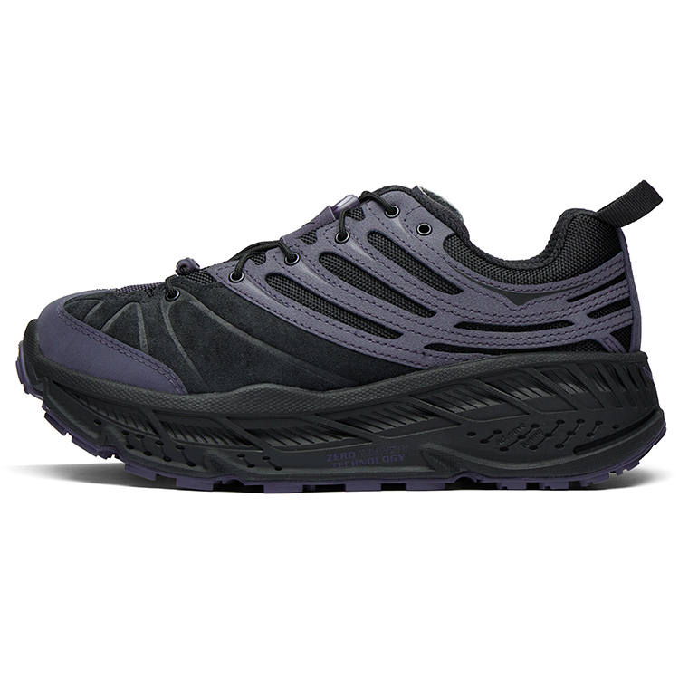 HOKA ONE ONE Stinson Evo OG Classic And Versatile Synthetic Leather, Leather Casual Running Shoes Unisex Black Purple