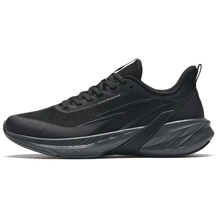 Anta A Shock Cushioning Slip Resistant Low top Casual Running Shoes Men's Basic Black
