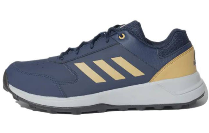 Adidas Adidas Wind Chaser Lace Up Leather Slip Resistant Abrasion Resistant Low top Running Shoes Men's Dark Blue