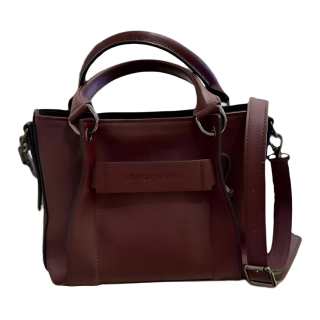 LONGCHAMP 3D Calfskin Tote Bag, Shoulder Bag, Handbag Small Women's Burgundy Red