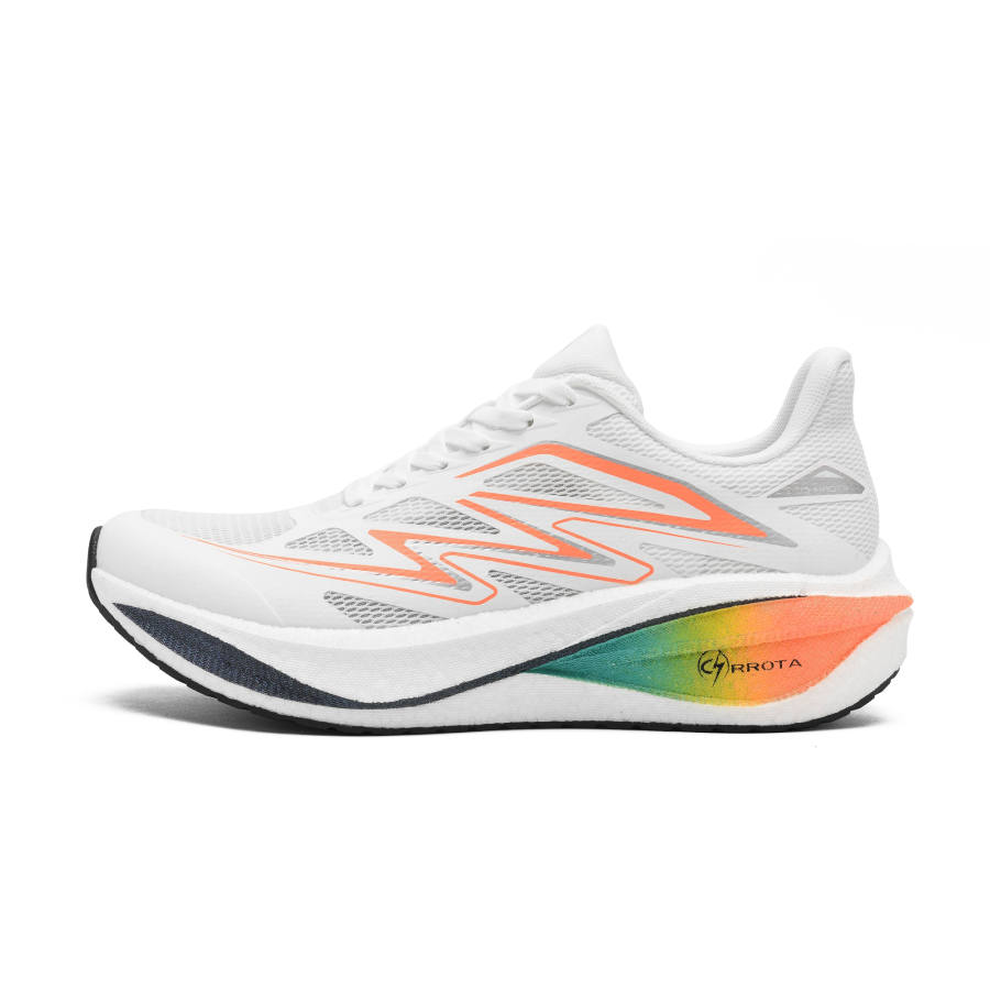 CHRROTA Low top Running Shoes Unisex Orange Silver Flash
