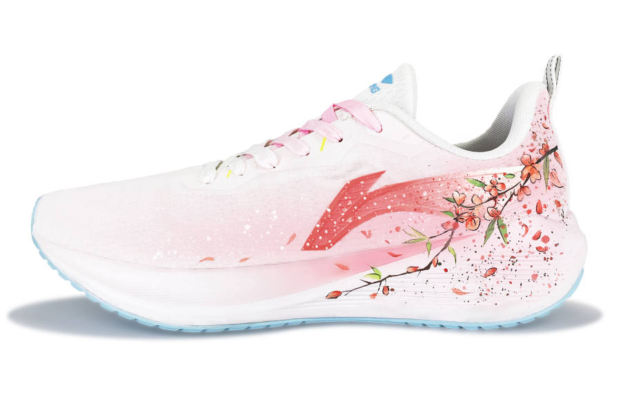 Li-Ning Li Ning Wuyue Cushioning Slip Resistant Breathable Low top Casual Running Shoes Men's Cherry Blossom Pink
