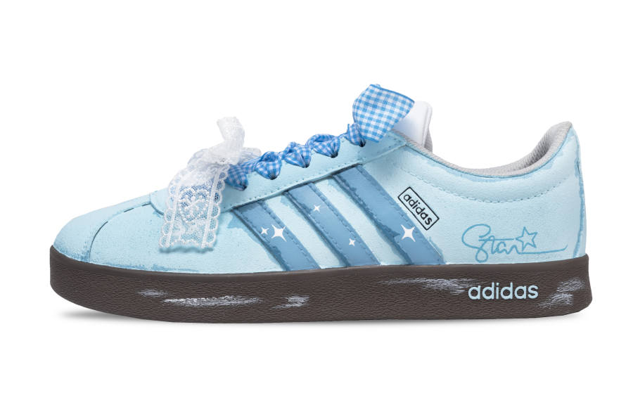 Adidas Adidas VL COURT 2.0 Slip Resistant Abrasion Resistant Low top Skateboard Shoes Unisex Blue