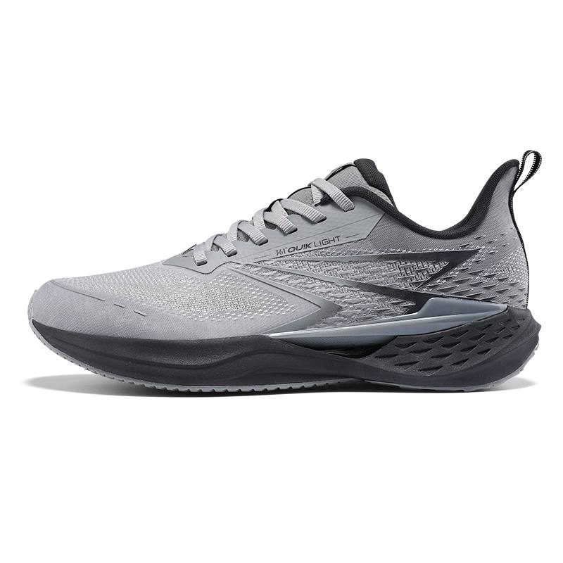 361° Cushioning Breathable Cushioning Breathable Low top Sprint Running Shoes Men's Gray Black