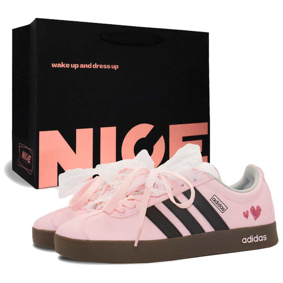 Adidas Adidas VL COURT 2.0 Love Letter Slip Resistant Abrasion Resistant Low top German Army Trainers Women's