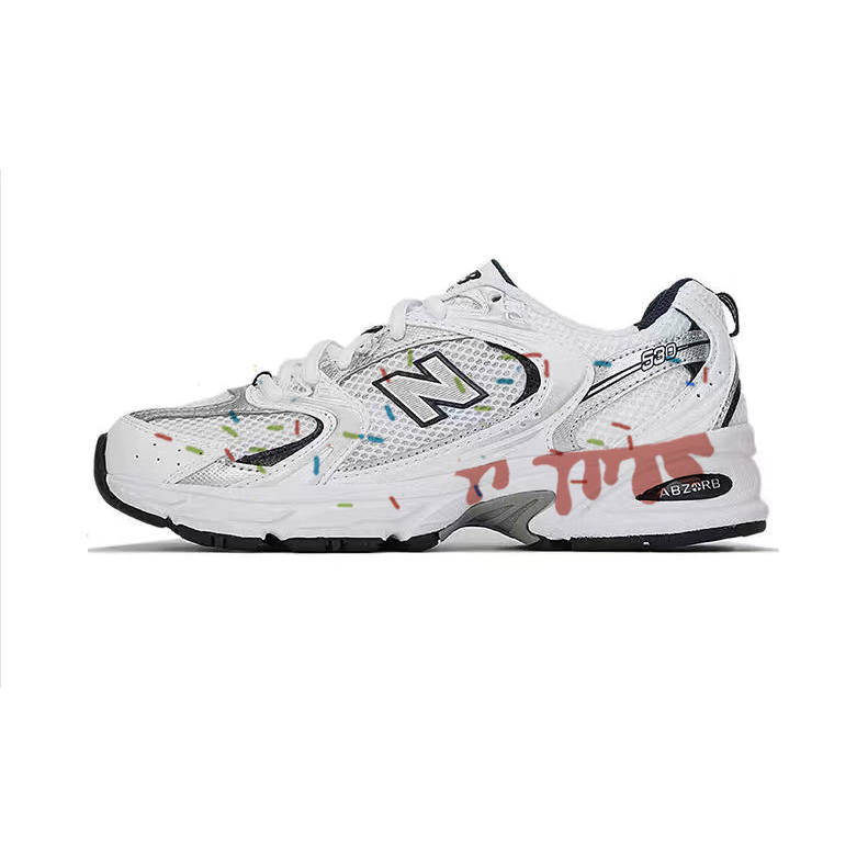 New Balance New Balance NB 530 Cushioning Slip Resistant Abrasion Resistant Breathable Low top Running Shoes Unisex White Pink